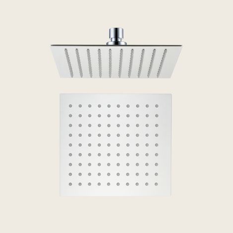 Exagonshop Soffione Doccia 25x25 Slim 2 mm Quadro in Acciaio