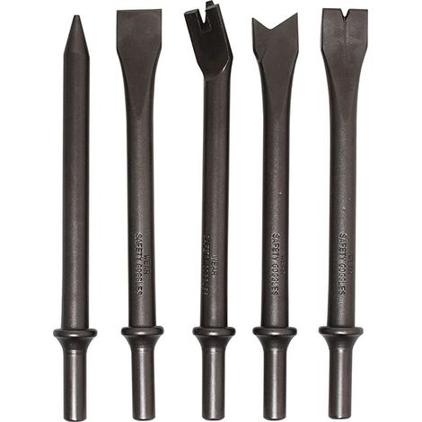 Jeu de 5 burins de rechange pour marteaux burineurs a tige de 10 mm