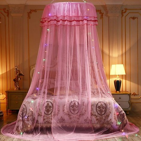 Moustiquaire ronde style princesse, rideau de lit (rose) - Moustiquaire ronde style princesse, rideau de lit (rose) (1/5)