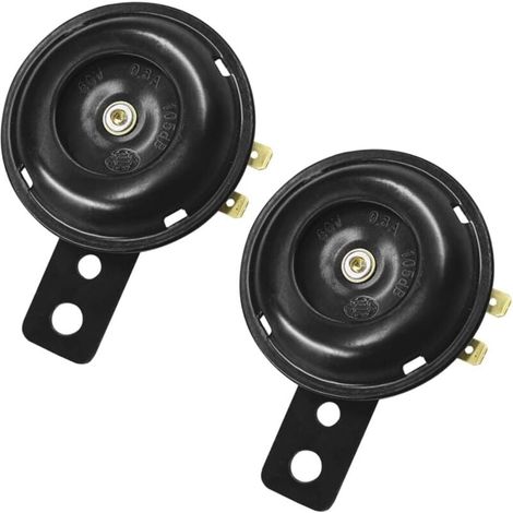 2Pcs Moto Electrique Klaxon, Universel12V, Multifonctionnel Haut-Parleurs de Moto Etanche Rond Haut-Parleurs de Klaxon, Accessoires pour Voitures, pour Véhicule Electrique Scooter (1/4)