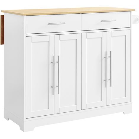 SoBuy Kitchen Trolley with 2 Drawers Wood 115x68,7x91cm Functional FKW129-WN