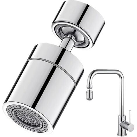 Faucet Aerator, 360° Swivel Faucet Aerator for Kitchen Faucet Nozzle, Water Saving Faucet with 2 Spray Modes, for Faucets with M22 External Thread or M24 Internal Thread Nozzle (1/5)