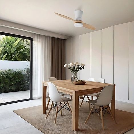 Ventilatore da soffitto LEAN con legno chiaro (1/5)