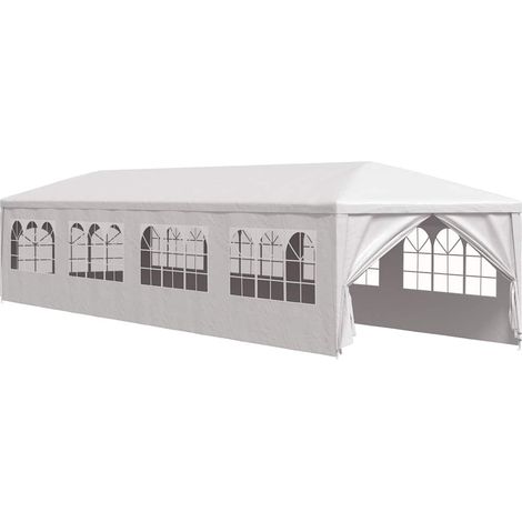 Tonnelle de jardin 3x12 m Blanc