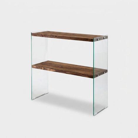 Konsole aus Massivholz und gehärtetem Glas Venedik (1/4)
