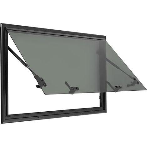 Fenêtre basculante pour caravane, 800 x 500 mm avec vitre, fenêtre à fermeture éclair pour camping-car, angle d'ouverture max. 85° Transmission lumineuse 18% (1/5)