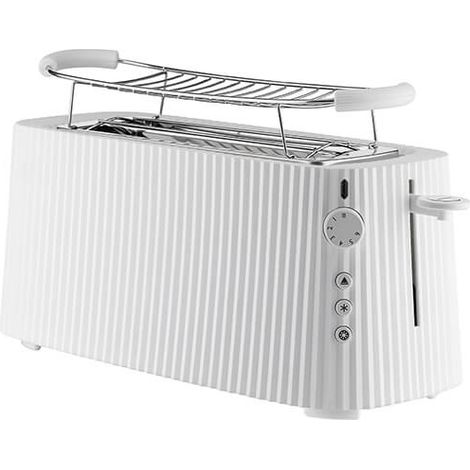 Alessi Plisse 2 Long Compartment Toaster White