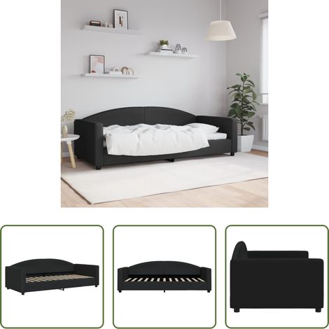 Schlafsofa - Tagesbett Schwarz 90x200 cm Stoff (1/5)