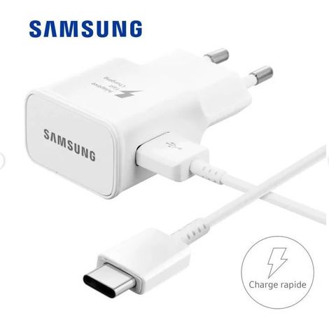 Chargeur Samsung Rapide EP-TA20EWE + Cable USB Type C pour Oppo A54 5G Couleur Blanc