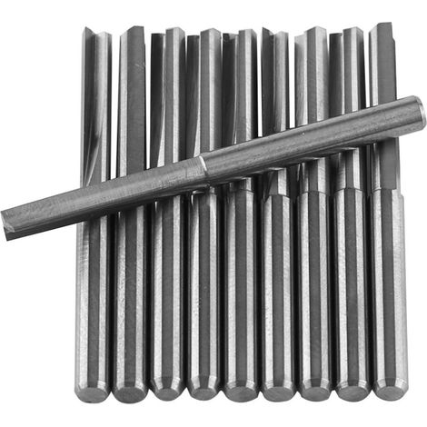 Ej.Life 3,175mm / 1/8"Schaftfräser CNC Fräser Doppel Gerade Nuten Schneidwerkzeuge Pack von 10 (1/4)