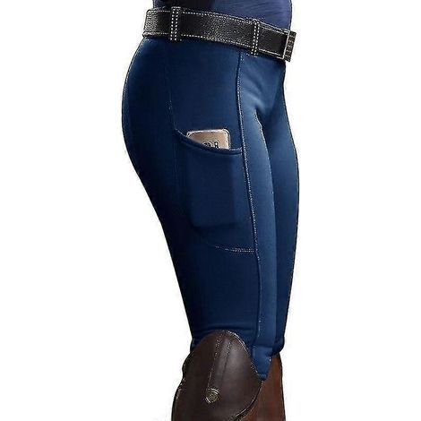 Pantalon d'équitation pour femme, legging de sport élastique à compression et taille haute (1/4)