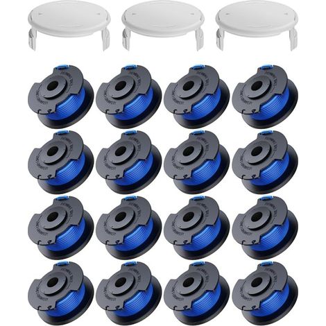 19 Pack Bobine Fil Coupe Bordure remplacements pour Ryobi One + AC14RL3A 18v 24v 40v Coupe Bordures, Bobine Ø 1,6mm, Longueur 3,3m (16 Fil Coupe Bordure,3 Couvercle) (1/5)