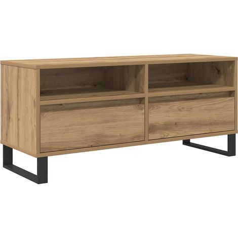 Maison Exclusive - Meuble TV avec tiroir Chêne artisanal 100 x 34,5 x 44,5 cm (1/5)