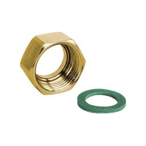 DADO IN OTTONE PER TUBI GAS + GUARNIZIONE 3/4 ATON