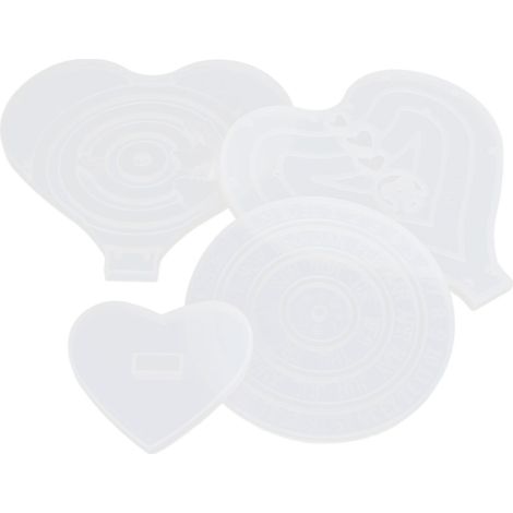 Ensemble de 4 moules à sous-verres, 4 styles différents, lavables et réutilisables, pour la décoration intérieure à faire soi-même, les créations en résine. (1/5)
