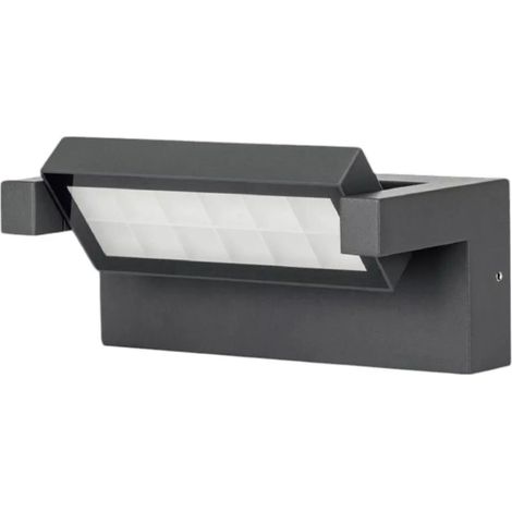 Applique Grigio antracite a LED da Esterno 21W IP65, Lampada a Parete Orientabile, 1800 Lumen, Alluminio e Vetro, CCT switch Luce calda, fredda, naturale