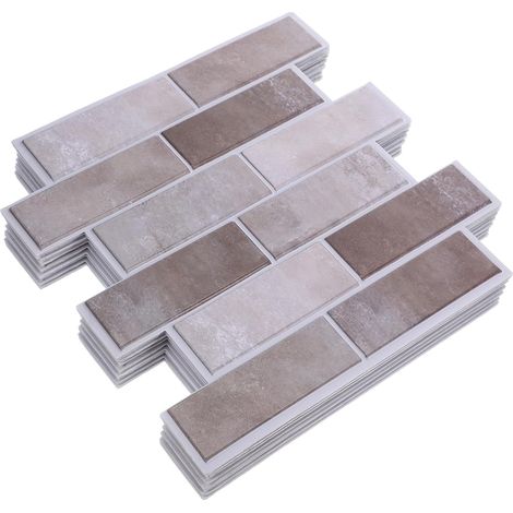 10pièces Autocollants Muraux Autocollants Brique Décoratifs Imperméables (1/5)