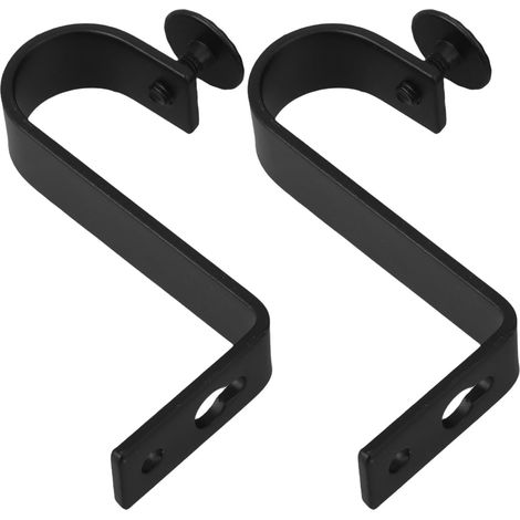 Support de Tringle à Rideaux en Fer Noir Multifonctionnel Espacement de Trous de 19 Mm, Design Élégant pour Décoration Intérieure et Extérieure (1/5)
