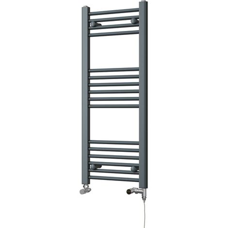 Zennor - Anthracite Dual Fuel Towel Rail H1000mm x W400mm Standard - Straight (1/3)