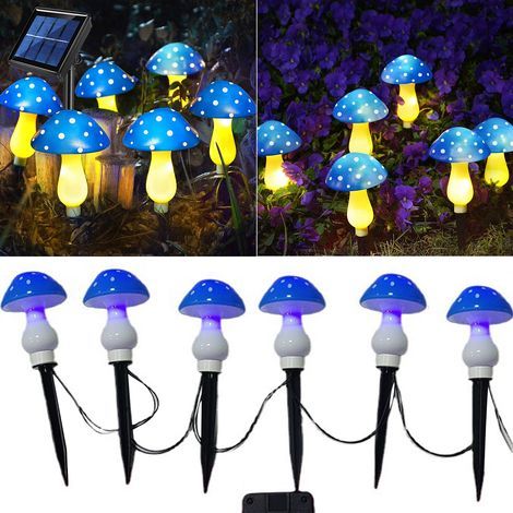 Lampes champignons solaires extérieur pour décoration allée, éclairage jardin solaire champignon, kit décoratif pathétique (1/5)