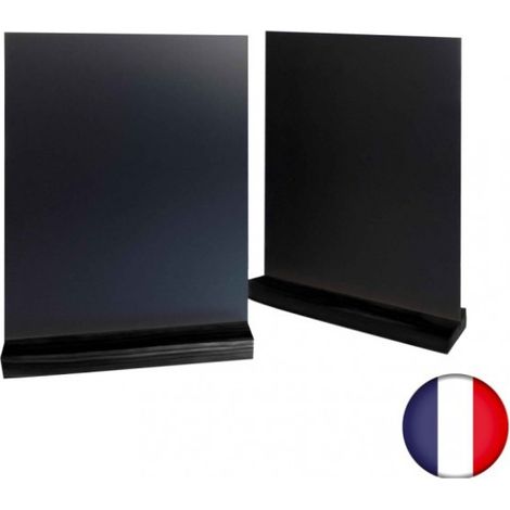 Porte menu de table en bois couleur noir dimensions 21 x 6,5 x 2,4 cm avec ardoise A4 - Lot de 2 (1/5)