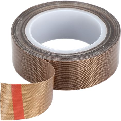 Ruban adhésif en tissu de verre PTFE de 10 m (32,8 pi) résistant aux hautes températures, isolant, pour emballage alimentaire sous vide, 0,13 x 19 mm (0,01 x 0,75 po). (1/5)