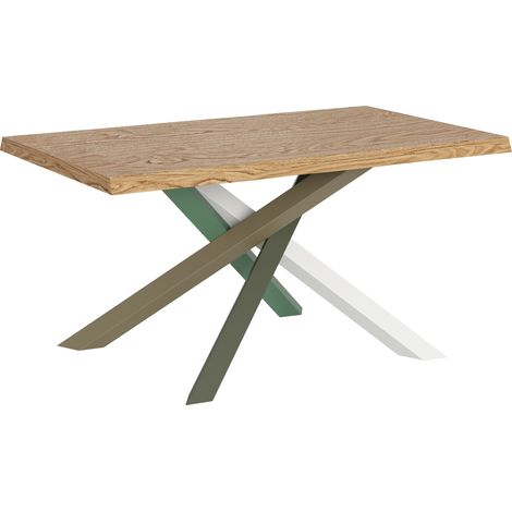 Tavolo Fisso 140x90 cm Versalux Rovere Scortecciato Gambe Multicolore 4/A