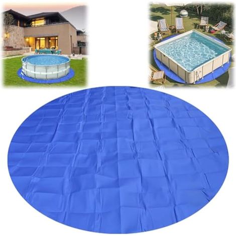 Bâche de piscine ronde robuste de 2,4 à 4,3 m, matériau résistant aux perforations, installation facile, protection contre les clous et les pierres (3 m) (1/5)
