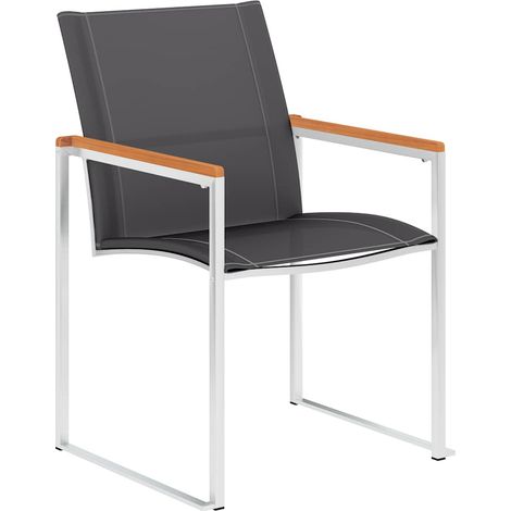 Maison Exclusive - Sedie da Giardino 2 pz in Textilene e Acciaio Inox Grigie (1/5)