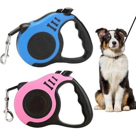 2-teiliges, einziehbares Hundeleinen-Set, 5 Meter lange, einziehbare Hundeleine, Hundeleine für kleine und mittelgroße Hunde bis zu (1/5)