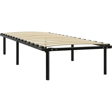 Bed Frame without Mattress Black Metal 100x200 cm vidaXL