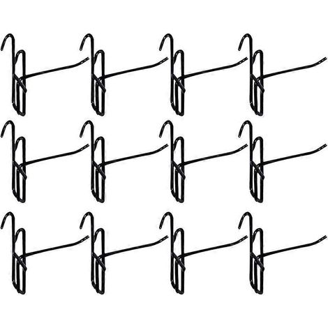 Lot de 40 crochets métalliques sans clou pour la présentation de vêtements en supermarché (noir)-10X6cm (1/3)