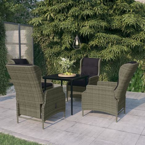 Juego de comedor de jardín 5 piezas con cojines marrón vidaXL (1/5)
