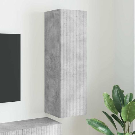 Mueble de TV Montado en la Pared Concreto 30 x 31 x 100 cm
