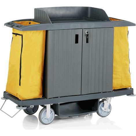 Chariot de chambre 155 x 55 x 130 cm 2 portes 2 sacs à linge jaune PVC - Was Germany (1/2)