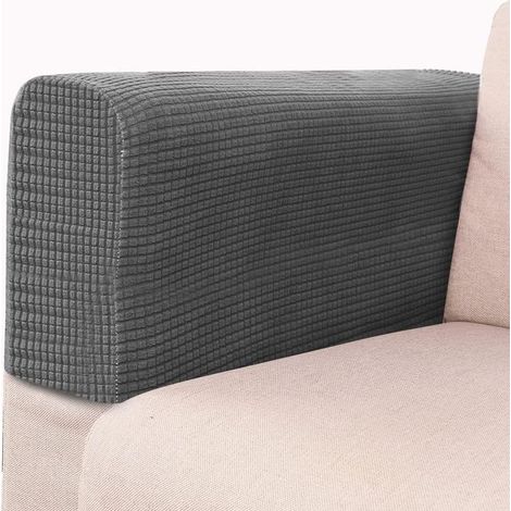 (Gris Foncé) Lot de 2 Housse Accoudoir Canapé, Housse Accoudoir Fauteuil Élastiques Protege Accoudoir Canapé Extensible Antidérapant pour Fauteuils Canapé, Inclinable (1/5)
