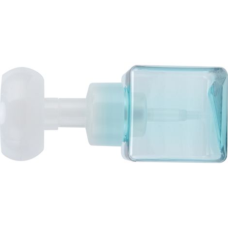 250 ml Schaumpumpflasche, tragbarer, nachfüllbarer, wiederverwendbarer, blütenförmiger Flüssigseifenspender (transparent blau) (1/5)