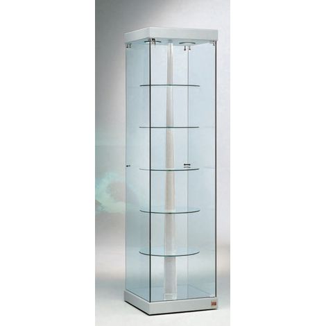 VETRINA 2  FARETTI LED 4000K - RIPIANI GIREVOLI CON MOTORE  -54x53x200h - CRISTALLI TEMPERATI MADE IN ITALY (1/3)