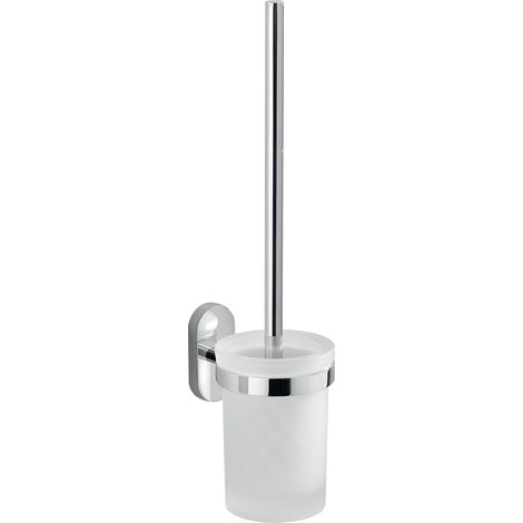 Scopino WC da muro con ciuffo in setole in acciaio inox e Cromall 5333-03 Gedy serie FEBO Cromato (1/2)