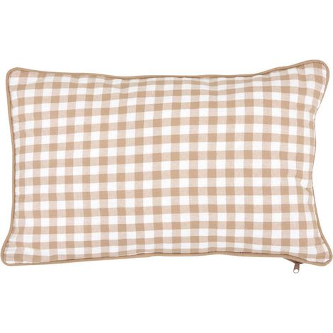 Cuscino groove 50x30cm in lino beige con motivo a coste - Atmosphera créateur d'intérieur