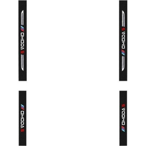 (Lot de 4 pièces extérieures) Pour Chery Omoda C5 FX 2022-2023 : protections de seuil de porte en cuir,autocollants et bandeaux en fibre de carbone Accessoires inclus (1/3)