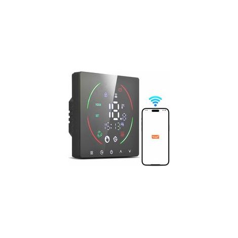 Thermostat intelligent pour plancher chauffant – 16 A, commande à distance AC 90–240 V, minuterie programmable avec affichage LED, classe de protection IP20, idéal pour bureau et domicile (1/4)