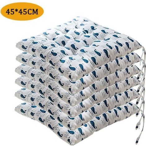 Lot de 6 Coussin de Chaise Coussins de Siège, Carré Tatami Respirant Schéma Coussins de Chaise Galette de Chaise, 4545cm,Style H (1/4)