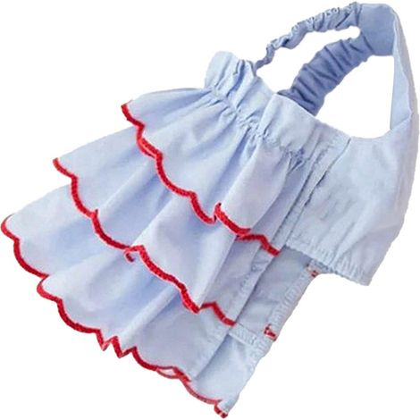Robe de princesse pour chien, adorable, légère, fraîche, respirante, vêtements pour chiots, petits chiens, chats, animaux de compagnie, bleu, S (1/5)