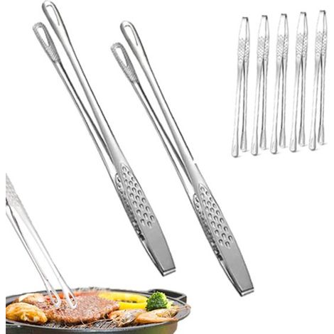 Pinze per griglia in stile coreano, accessori per pinze da griglia, pinze in acciaio inox, pinze per carne, pinze da portata, pinze per insalata, pinze per arrostire, accessori per griglia, set di pin (1/5)