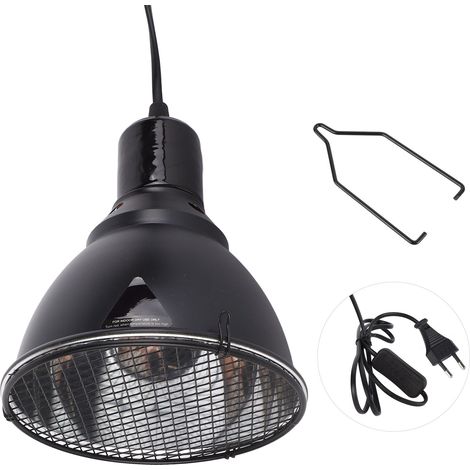 Lampe pour reptiles de 14 cm (5,5 po) à chauffage uniforme, dôme peu profond, pour amphibiens, 220-250 V (1/5)