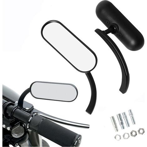 Rétroviseurs de moto Rétroviseurs de conversion de moto de style classique Harley (Noir) (1/4)