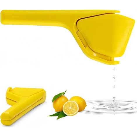 Exprimidores de cítricos，Exprimidor de limones，prensa manual para limones y limas，apto para lavavajillas，exprimidor de limones (ABS amarillo) (1/2)