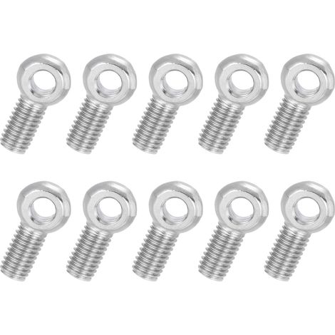 10 Pcs Boulon à Œil M8x25mm Boulon à Œillet de Levage pour Balancement d'Épaule, Vis Filetage Complet en Acier Inoxydable 304, Filetage Métrique Trou Coulissant, Couleur Argentée (1/5)