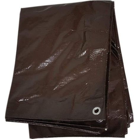 Lona de protección Marrón Lona Cubierta impermeable Polietileno Reforzado Varias Medidas 5x8 m. -